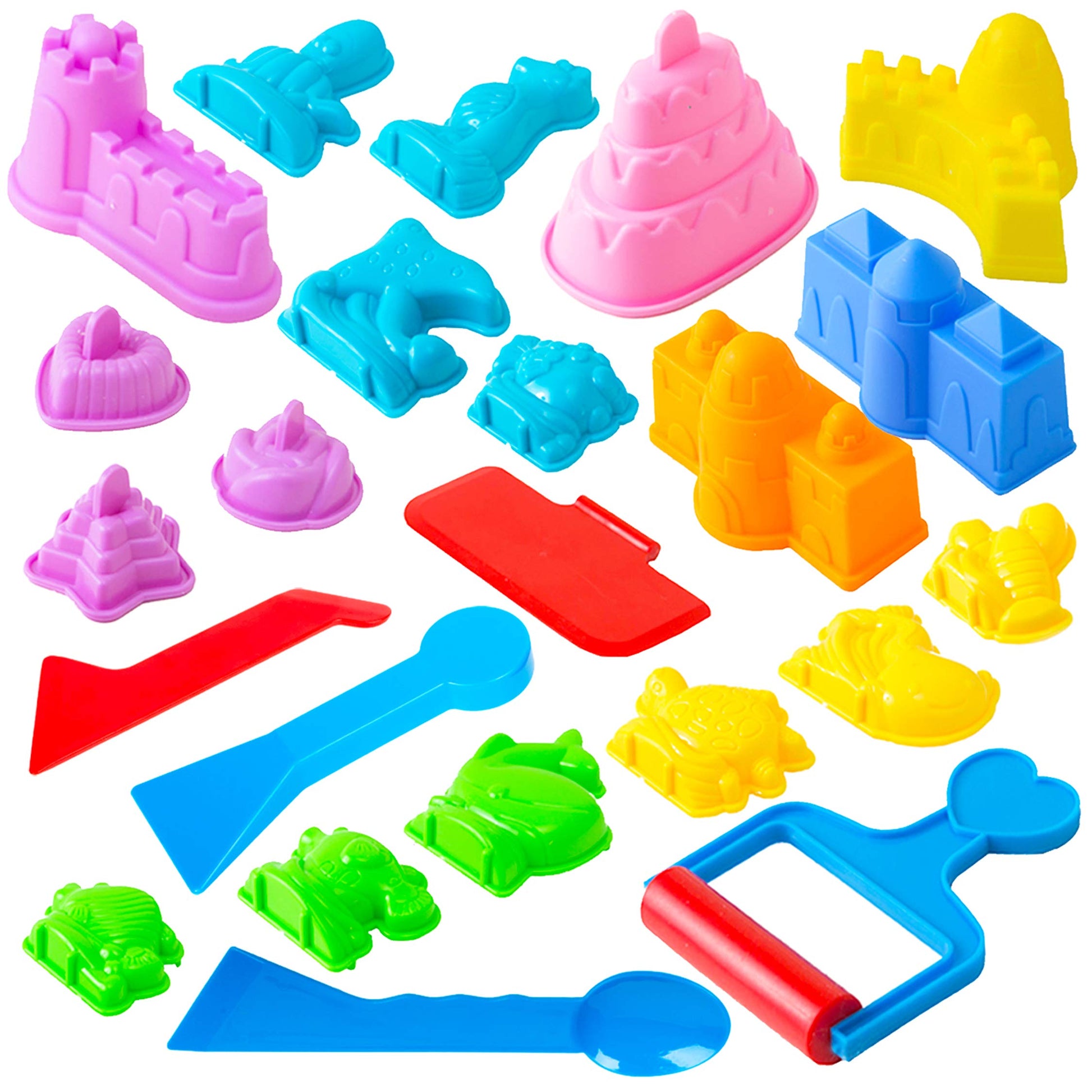 USA Toyz Sand Molds Beach Toys for Kids - 23pk Sand Castle Building Kit Sandbox Toys for Toddlers, Compatible with Molding Clay 