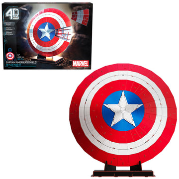 4D Build  Marvel Captain America Shield 3D Model Kit with Stand  Marvel Collectibles & Desk D?cor  mature-themed Puzzle  Building Toys  3D Puzzles for mature-themeds & Teens  101 Pieces  for Ages 12 & Up