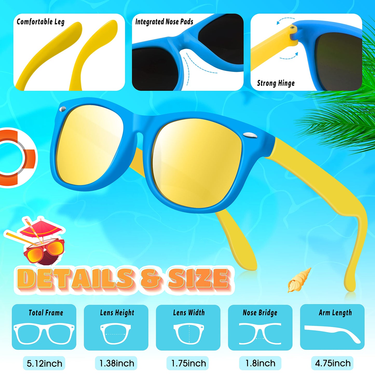 Giftinbox Kids Sunglasses Bulk, 12Pack Kids Sunglasses Party Favor With Uv Protection For Boys Girls, Beach Pool Birthday Party Supplies, Goody Bag Fillers Easter Basket Stuffers Gift For Kids 3-8