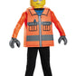 Disguise Lego Construction Worker Classic Costume, Orange, Large (10-12)