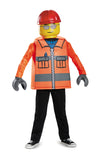 Disguise Lego Construction Worker Classic Costume, Orange, Large (10-12)