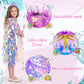 LIMIROLER Princess Dress Up Toys Princess Dress Up Clothes Rainbow Mermaid Cape Kit 9 Pcs Gift Set for Little Girls 3-8 Years Ol
