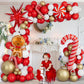 Christmas Balloon Garland Arch Kit Xmas Holiday Balloons With Red White Golden Balloons Candy Foil Balloons Candy Cane Balloons