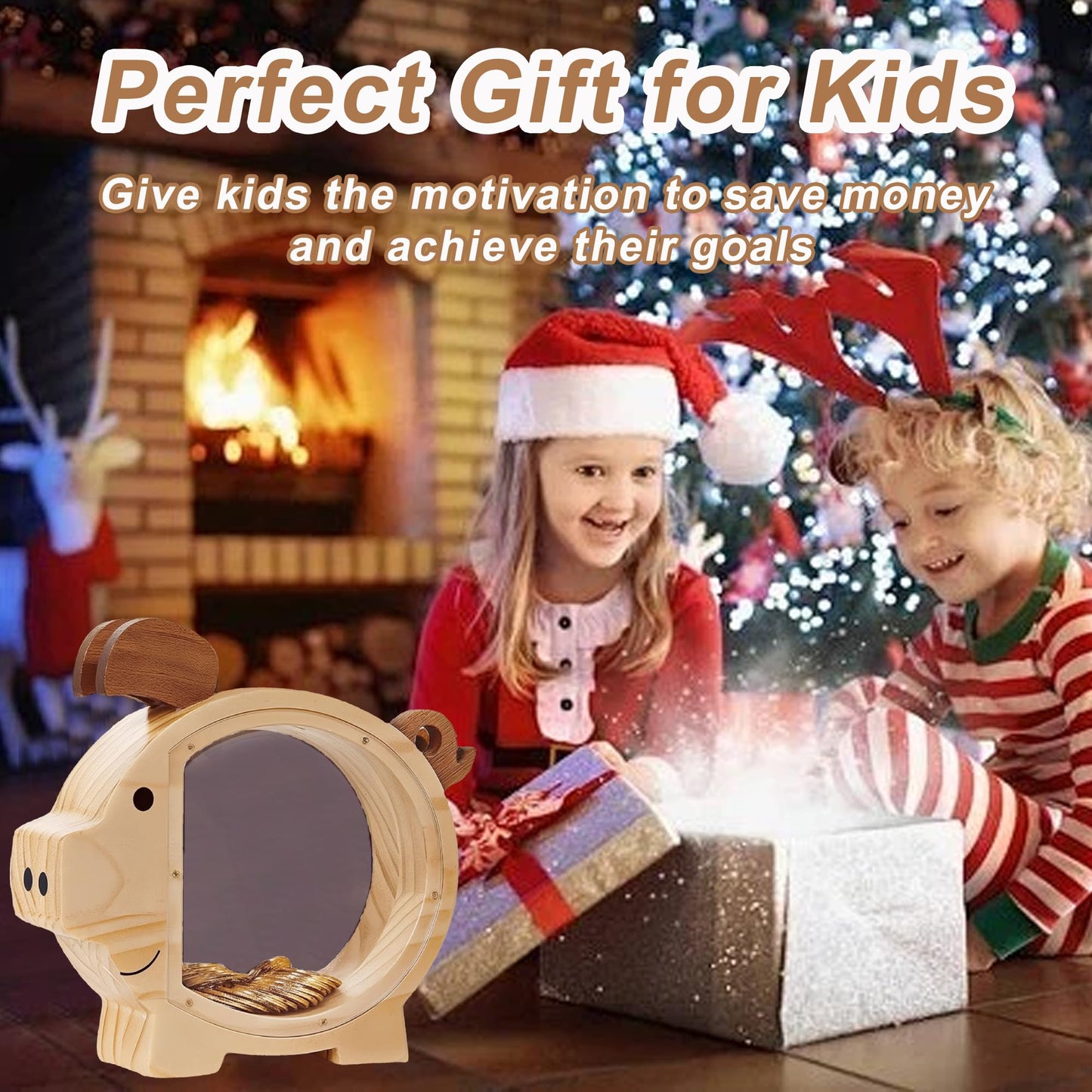 Personalized Wooden Piggy Bank For Kids, Unbreakable Money Saving Jar For Boys And Girls, Diy Custom Name Coin Bank With Letter