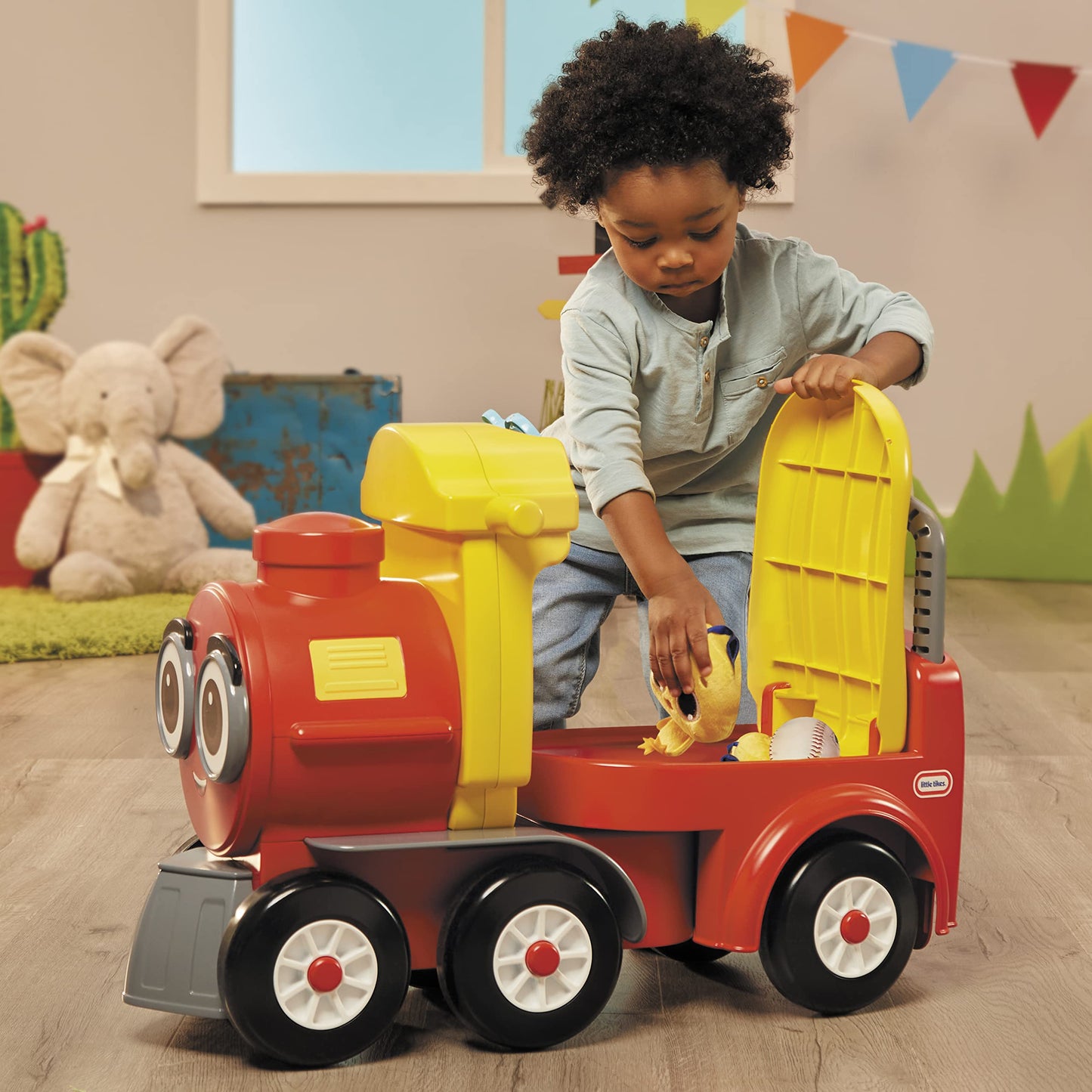 Little Tikes Cozy Train Ride-On with Track, Under Seat Storage, Working Bell, Large, Multicolor, Model 660962EUC for Kids Ages 1-5