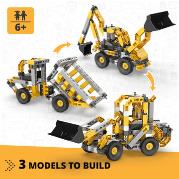 Engino Creative Builder- Wheeled Loader- 3-In-1, Educational Toys For Kids 6+, Engineering Kit For Young Inventors, Stem Projects, Gifts For Boys & Girls