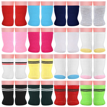 Honoson 16 Pairs Doll Socks For American 18 Inch Doll, Baby Doll Socks 18 Inch Doll Accessories Gifts For Holiday Birthday, Mult