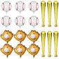 Skylety 18 Pieces 18 Inch Baseball Balloons Baseball Foil Balloons 20 Inch Glove Jumbo 30 Inch Bat for Birthday Sports Theme Par