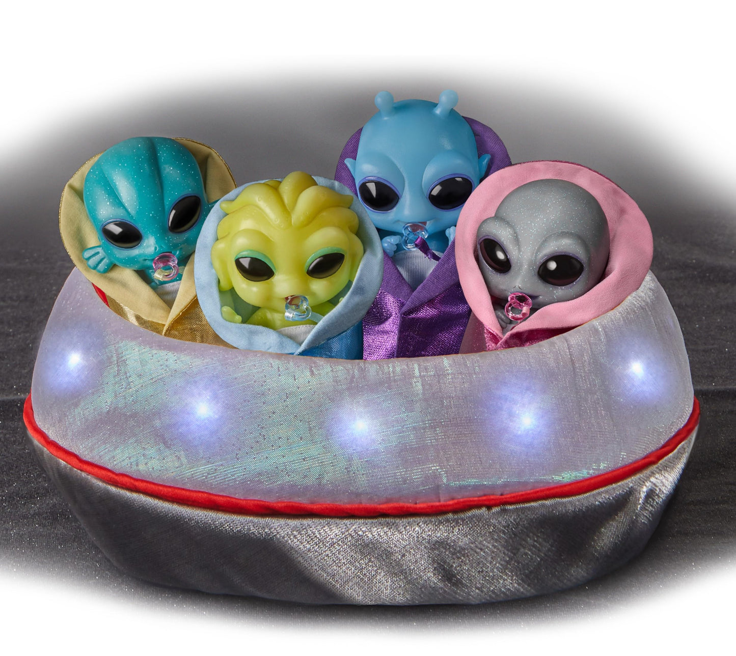 The Ashton-Drake Silicone Alien Baby Doll Zoe, 4 Inches, with Blanket, Diaper and Pacifier, Glittery Skin