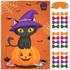 Boramdo Pin The Bowtie On Cat Neck Halloween Party Game For Kids Cat Poster With 24 Pieces Bowtie Stickers And A Blindfold For H