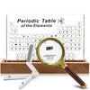 Sircles Periodic Table With Real Elements Inside - Includes Magnifying Glass, Wooden Stand, Tripod - Transparent Acrylic Glass -
