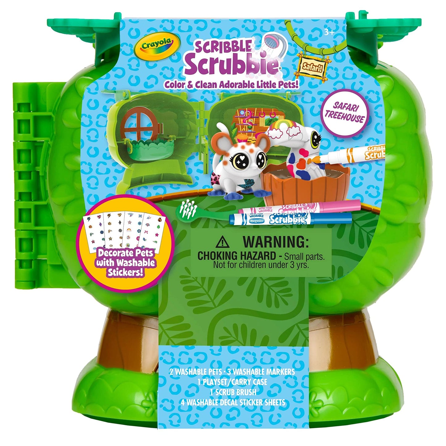 Crayola Scribble Scrubbie Pets Safari Treehouse, Toy Storage Case, Gift For Boys & Girls