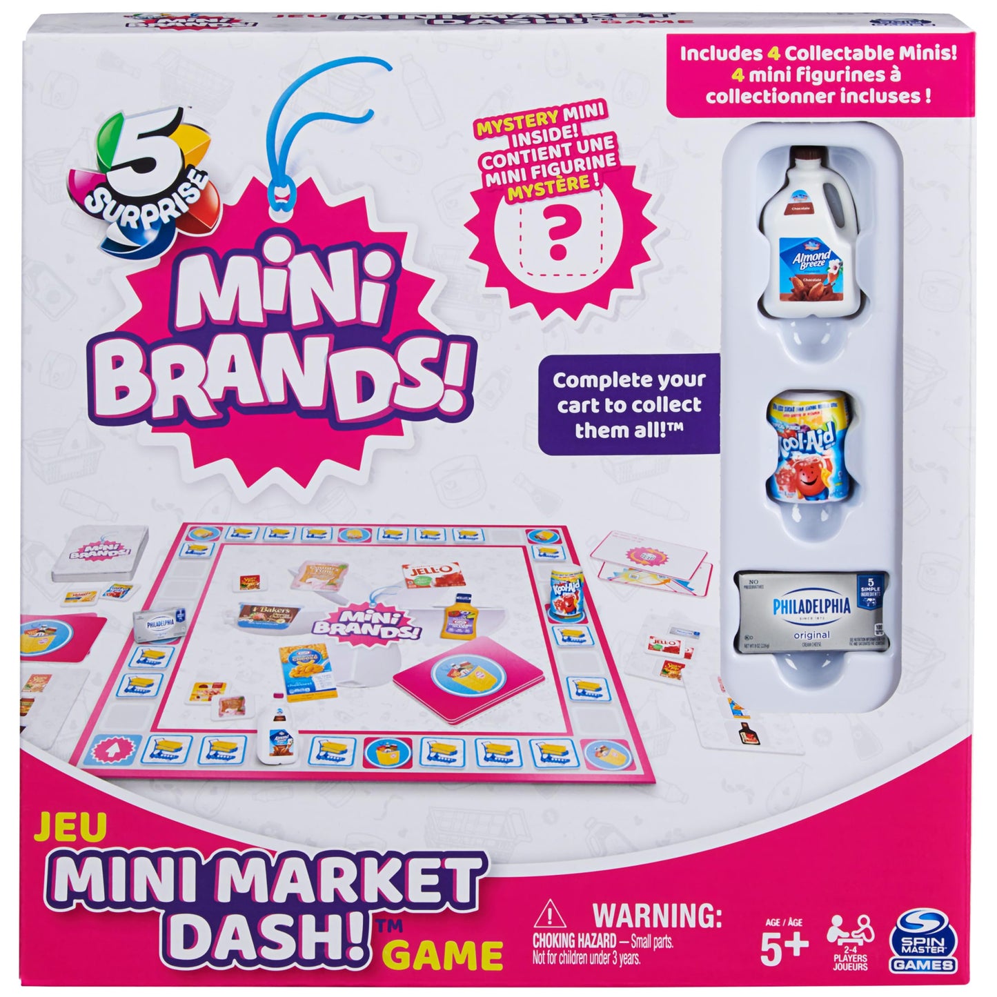 Spin Master Mini Brands Mini Market Dash Food Game for Kids 5+, Cardboard Board Game, Model 6060494