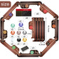 Wooden Board Games Set with 8 Wood Boards 40 Colorful Marbles Pegs 3 Boxes Playing Card 8 Game Instructions Game Wooden Board for mature-themeds Kids Family  4-8 Players (Retro Colors)