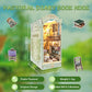 CRIOLPO Book Nook Kit - DIY Dollhouse Booknook  Book Nook Miniature Kit for Bookshelf Insert Decor Craft for mature-themed Teen Halloween  3D Wooden Puzzle Bookends with Sensor Led Light