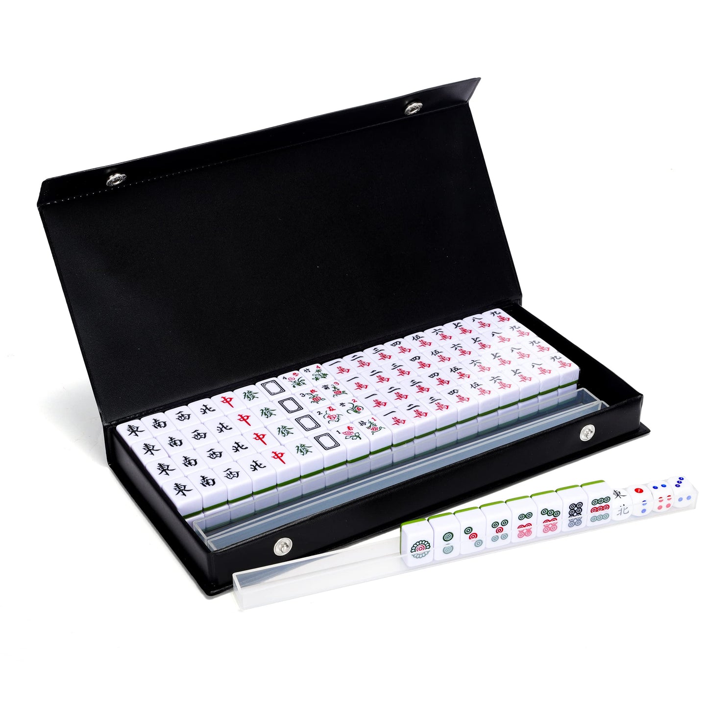 drizzle Travel Mahjong Mini Set 20mm with Instructions - Portable 146 Tiles - for Beginners with 4PCS Racks 2 Pounds - Chinese Mah-Jong Game ??
