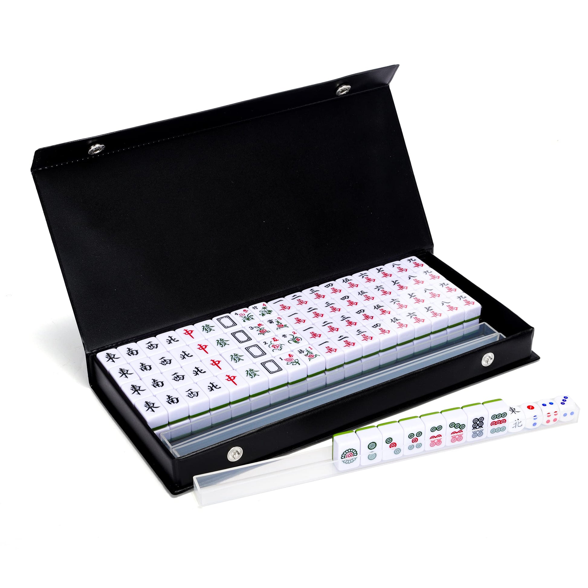 drizzle Travel Mahjong Mini Set 20mm with Instructions - Portable 146 Tiles - for Beginners with 4PCS Racks 2 Pounds - Chinese Mah-Jong Game ??