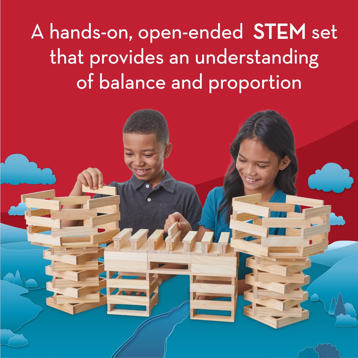 Keva Structures 200 Wood Building Planks Set - Building Toy Includes 200 Wooden Blocks And Idea Book - Ages 5 And Up