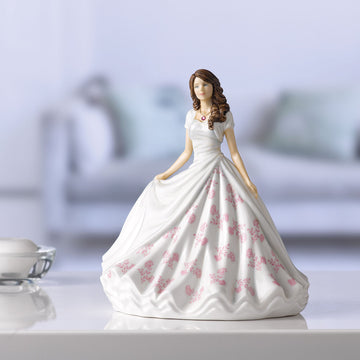 Royal Doulton Birthstone Petites October Figurine, 7" Fine Bone China, Pink, Model HN 5906