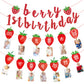 Strawberry 1St Birthday Photo Banner Baby Fruit Strawberry Birthday Photo Banner For Newborn To 12 Months Milestone Photograph B