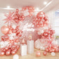 Rose Gold Balloons Garland Arch Kit,144Pcs Metallic Rose Gold Confetti Balloons For Bachelorette Bridal Shower Wedding Graduatio