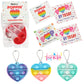 Funeta Valentines Pop Its - 30 Pack Fidget Cards for Kids, Silicone Keychains in Red, White, Blue, Pink, Yellow, Purple