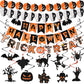 Ahfulife Halloween Party Decorations Set, Reusable Halloween Indoor Decorations Kit Including Happy Halloween Paper Banner For H