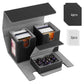 TiMOVO MTG Deck Box  Commander Deck Case Fits 200+ Double-Sleeved Cards  Magnetic Leather Card Storage Box with 2 Commander Display & 4Dividers & Dice Tray Fit YuGiOh TCG CCG Magic Cards  Black+Gray