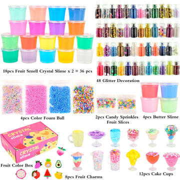 Tuupowana Fruit Slime Kit For Girls, Slime Gift For Ages 6+ Kids Fun Slime Making Kit Awesome Craft Toy Birthday Present Ideas,
