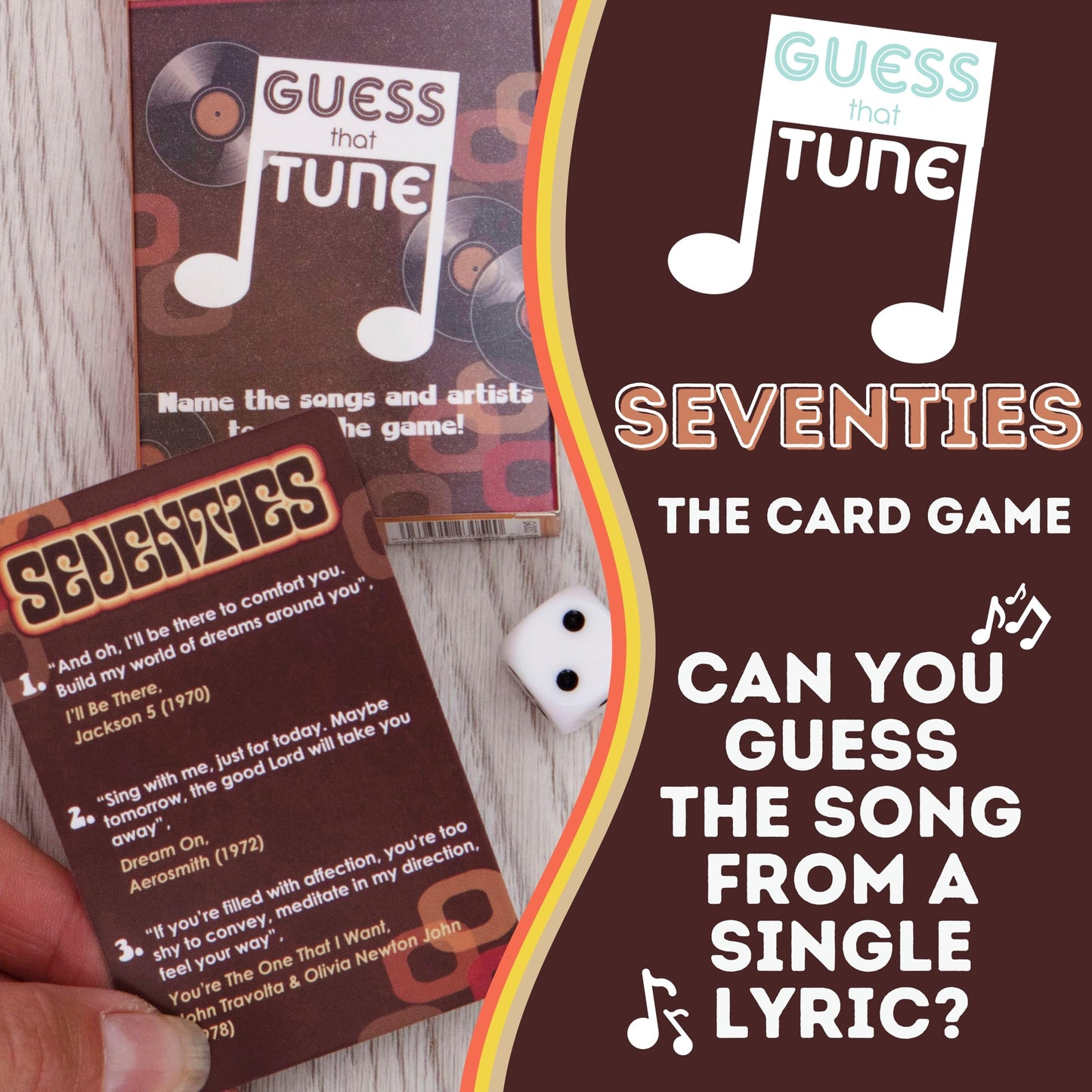 Boxer Gifts Seventies Guess That Tune Music Card Games For Adults And Families | Song Lyrics Game Night - Name The 70S Song Triv