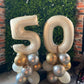 Biapian 40 Inch Cream Number 15 Balloon, 15Th Birthday Balloons, Big Digital 15 Or 51 Beige White Giant 15 Foil Balloon Helium F
