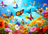Jigsaw Puzzles for mature-themeds 1000 Piece Puzzle for mature-themeds 1000 Pieces Puzzle 1000 Pieces-Colorful Butterfly and Flowers