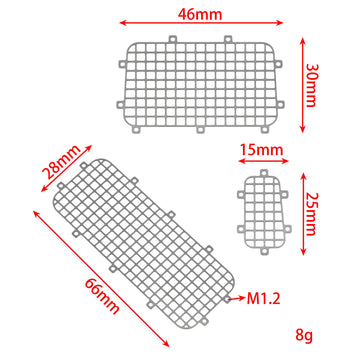 MEUS RACING TRX4M Upgrades Metal Window Mesh Protective Net for TRX4M Defender Bronco K10 F150 1/18 RC Crawler Car.
