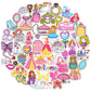 Qtl 70Pcs Cute Princess Stickers For Girls Kids Stickers For Water Bottles Fairy Tale Princess Stickers For Party Supplies Water