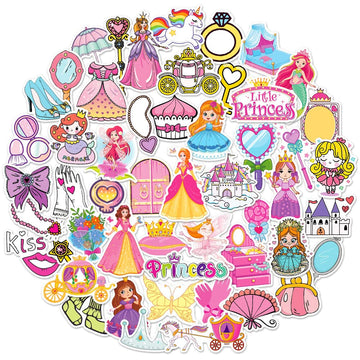Qtl 70Pcs Cute Princess Stickers For Girls Kids Stickers For Water Bottles Fairy Tale Princess Stickers For Party Supplies Water