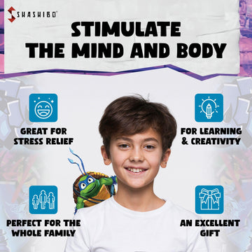 Shashibo Teenage Mutant Ninja Turtles Shape Shifting Box - Award-Winning, Patented Magnetic Puzzle Cube W/36 Rare Earth Magnets - Fidget Cube Transforms Into Over 70 Shapes (Leo Series 2)