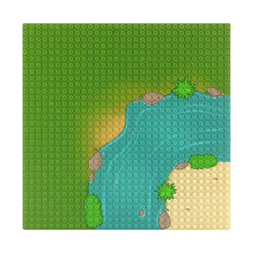 Feleph Classic Baseplate With River And Grassland Pattern Base Plates For Building Blocks 10 X 10 Inches Compatible With Major B