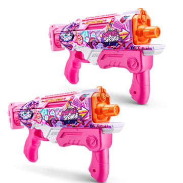 X-Shot Fast-Fill Skins Pink Hyperload (2 Pack) By Zuru, Watergun, Water Blaster Toys, 2 Blasters Total, Fills With Water In Just