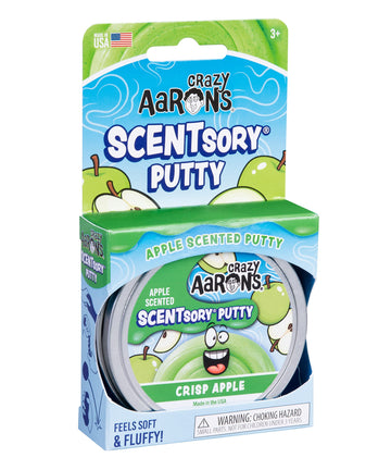 Crazy Aarons Thinking Putty - Crisp Apple - Sensory Putty for Kids and Grown ups in a 4 Tin - Creative and Endless Fun, Stress