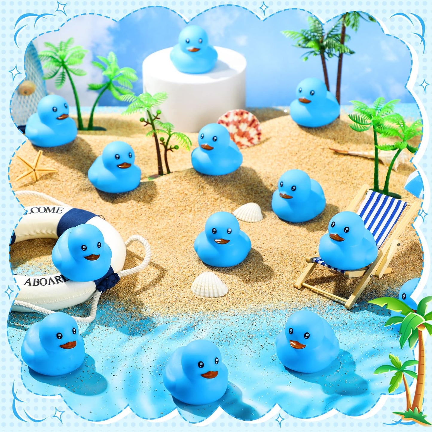 Hungdao 24 Pcs 2 Inch Mini Rubber Ducks For Kids Children Party Favors Bulk Bath Ducks Summer Pool Floating Toys Birthday Gifts