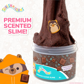 Original Squishmallows Hans The Hedgehog Premium Scented Slime Chocolate Scented, 8 Oz. Scented Slime, 2 Fun Slime Add Ins, Pre-Made Slime For Kids, Great 6 Year Old Toys, Super Soft Sludge Toy