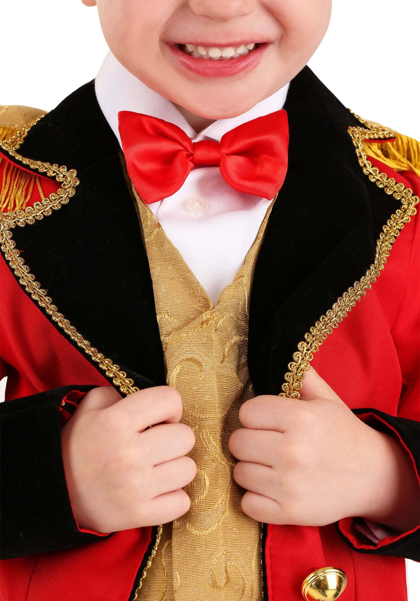 Toddler Ringmaster Costume | Circus Ensemble With Polyester And Rayon Twill Materials, Tailcoat Uniform Outfit Red