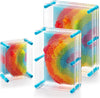 Hacaroa 3 Pack 3D Pin Art Toy, Rainbow Plastic Pin Art Board Sensory Toys, Pin Impression Sculpture Needle Toy For Autistic Children, Kids, Adults, 3 Sizes