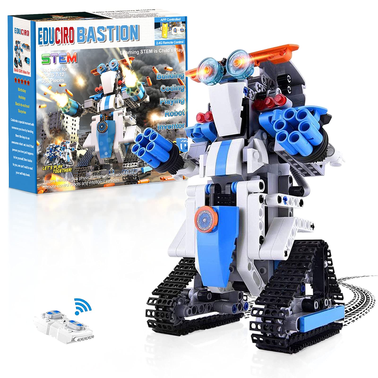 EDUCIRO Robot Building Toys for Boys, 8 9 10 11 12 Year Old Boys Girls Easter Gifts Ideas, STEM Projects for Kids Age 8-12, Remo