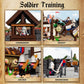 Funwhole Medieval Training-Ground Lighting Building-Bricks Set - Creator Castle With 5 Medieval Soldier Minifigures Collectible Display Set 964 Pcs For Adults And Teen