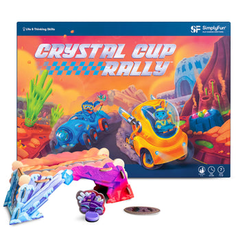 Simplyfun Crystal Cup Rally - Educational Kids Game - Develops Reasoning Skills, Planning, & Strategic Thinking - 2-5 Players, A
