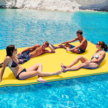 MarKnig 12' Floating Water Mat, Foam Water Floating Pad, Tear-Resistant XPE Foam, Lily Pad for Water Recreation Pool, Beach, Oce
