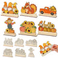 Yousoontic 24 Pcs Wooden Fall Crafts Color Your Own Autumn Table Signs Decorations DIY Hello Fall Gnomes Pumpkin Truck Scarecrow