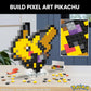 Mega Brands Pikachu Construction Set, 15 cm Articulated Figure, Retro Style, 400 Pieces, Plastic, Collectable Toy, Model HTH74