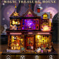 Ourmiao Diy Miniature House Kit Magic Treasure House, Mini Doll House Building Kit With Led Lights Furniture, Miniature Dollhous